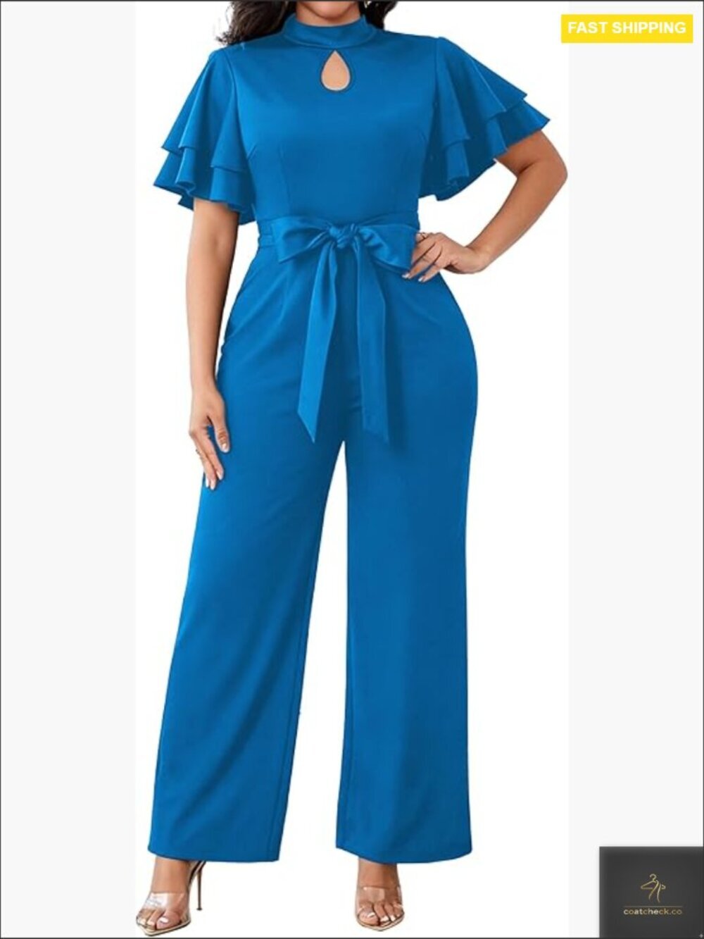 Elegant One Sleeve Jumpsuit Sexy Straight Long Pants Romper With Pockets Chic